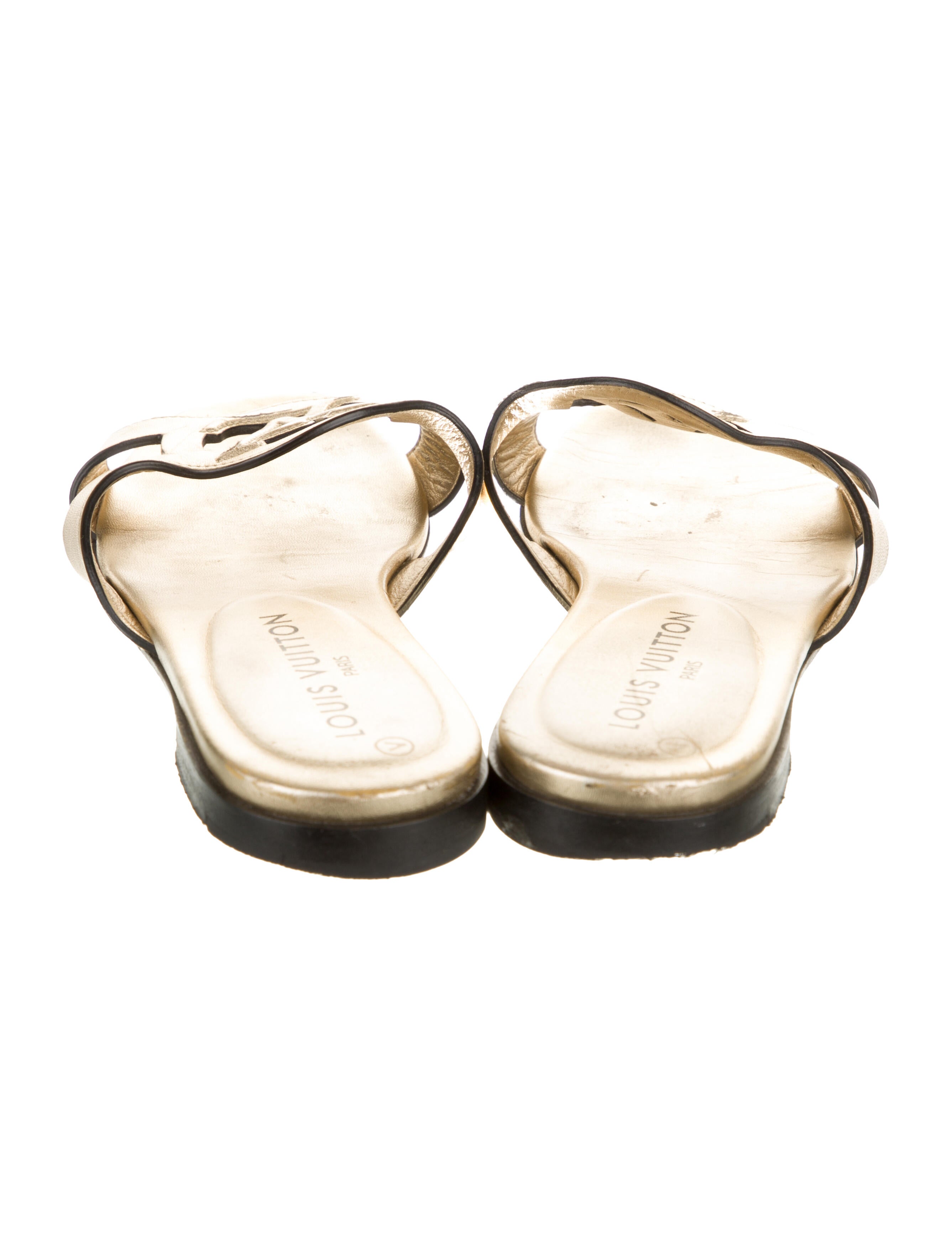 Louis Vuitton LV Monogram Leather Slides